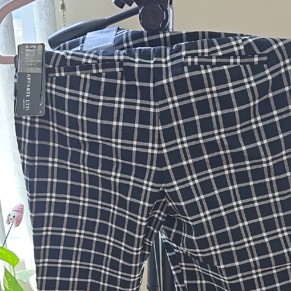 Black and White Plaid Pants Flare